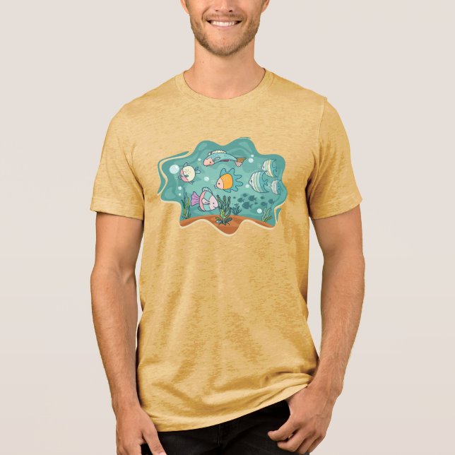 Camiseta Cartografia de vida do oceano subaquático (Frente)