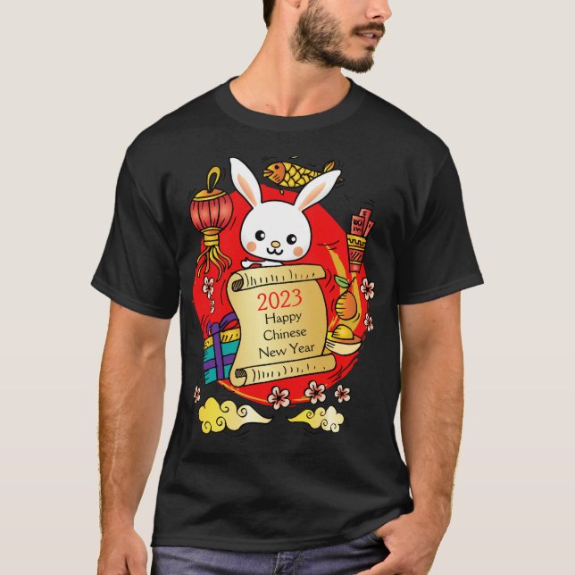 Camiseta Cartografia do Coelho Chinês de Ano Novo (Frente)