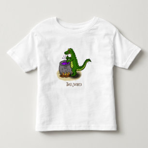Camiseta Cartografia engraçada do cozinhar de jacaré verde