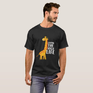 Camiseta Cartografia Engraçada Girafa Vivendo A Vida Alta