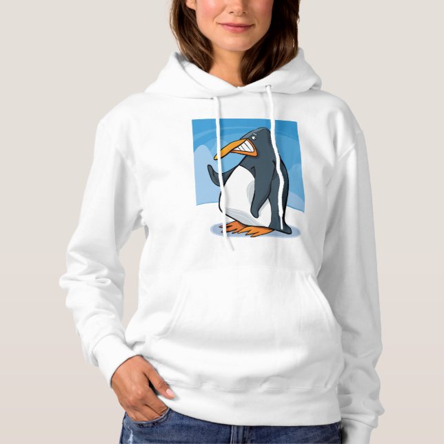 Camiseta Cartografia Engraçado e Irritado do Pinguim Onda L (Frente)