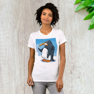 Camiseta Cartografia Engraçado e Irritado do Pinguim Onda L
