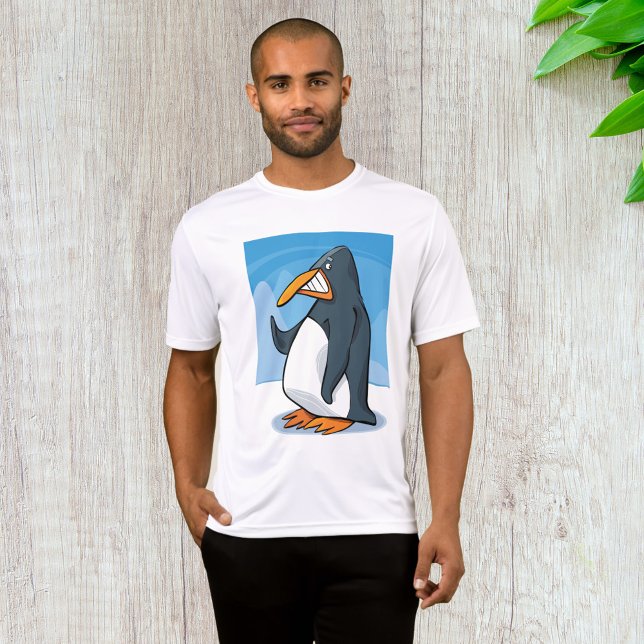 Camiseta Cartografia Engraçado e Irritado do Pinguim Onda L (Criador carregado)
