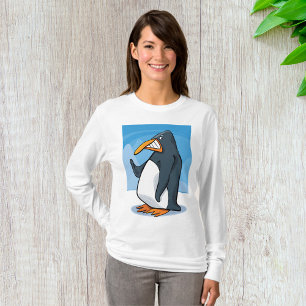 Camiseta Cartografia Engraçado e Irritado do Pinguim Onda L