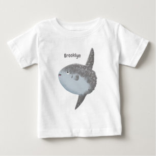 Camiseta Cartografia fofa mola de peixe-sol oceânico