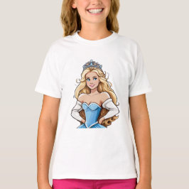 Camiseta Cartografia Princesa Cabelo Longo, Tiara Crown Bal