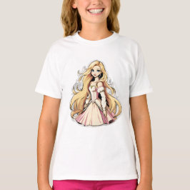 Camiseta Cartografia Princesa Cabelo Longo, Tiara Crown Bal
