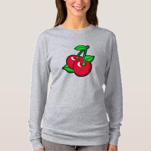 Camiseta Cartografia Red Green Black Cherries Fruta Arte ve