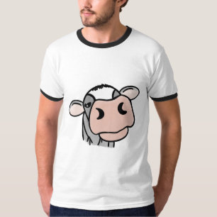 Camiseta cartografia vaca branca-negra cinza rosa-rosa-faze