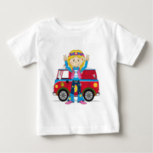 Camiseta Cartoon 60 Peace Hippie