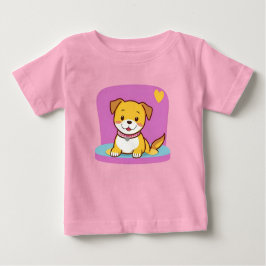 Camiseta Cartoon Adorável Com Expressão Cheery