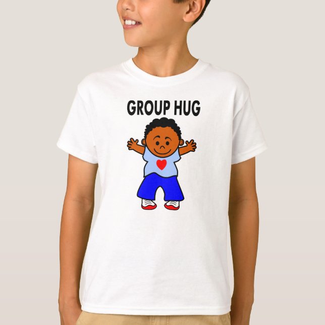 Camiseta cartoon African American boy long sleeves tees (Frente)