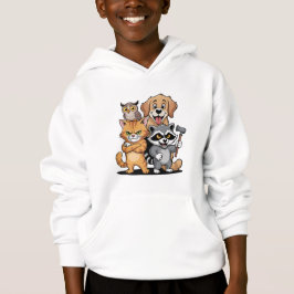 Camiseta Cartoon Animal Friends Team Illustration