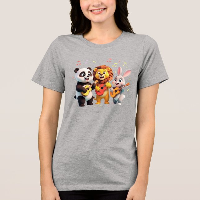 Camiseta 🎵 Cartoon Animal Music Party – Fun & Cute Musical (Frente)