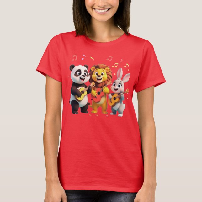 Camiseta 🎵 Cartoon Animal Music Party – Fun & Cute Musical (Frente)