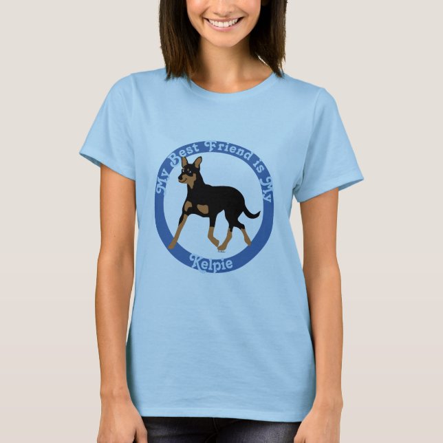 Camiseta Cartoon Australian Kelpie Trotting 2 (Frente)