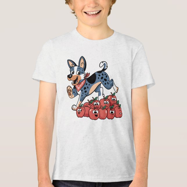 Camiseta Cartoon australiano de cães de gado (Frente)