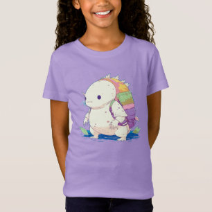 Camiseta Cartoon Axolotl Kawaii de volta à escola