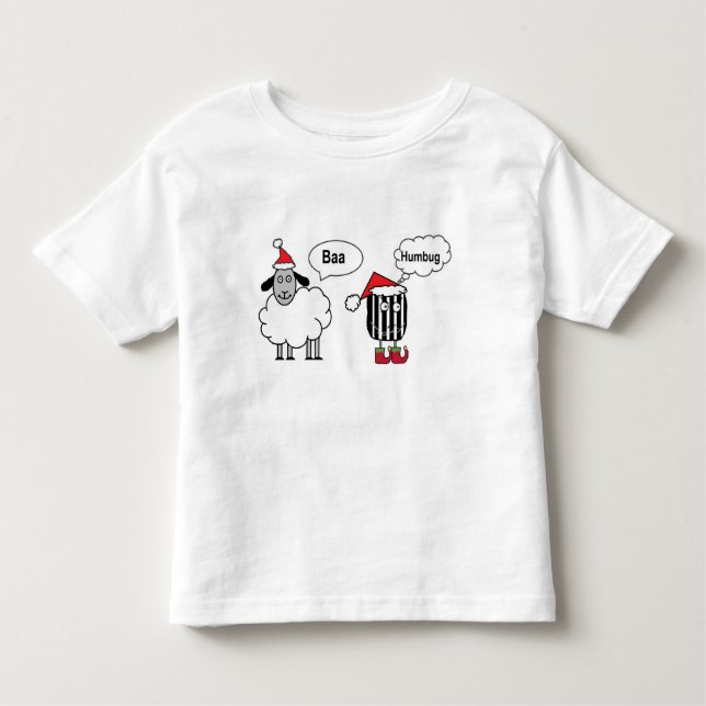 Camiseta Cartoon Baa Humbug Funny Sheep (Frente)