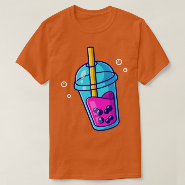 Camiseta Cartoon Boba Milk Tea (Frente do Design)