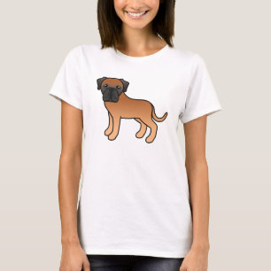 Camiseta Cartoon Bonito Apricot Color Old English Mastiff D