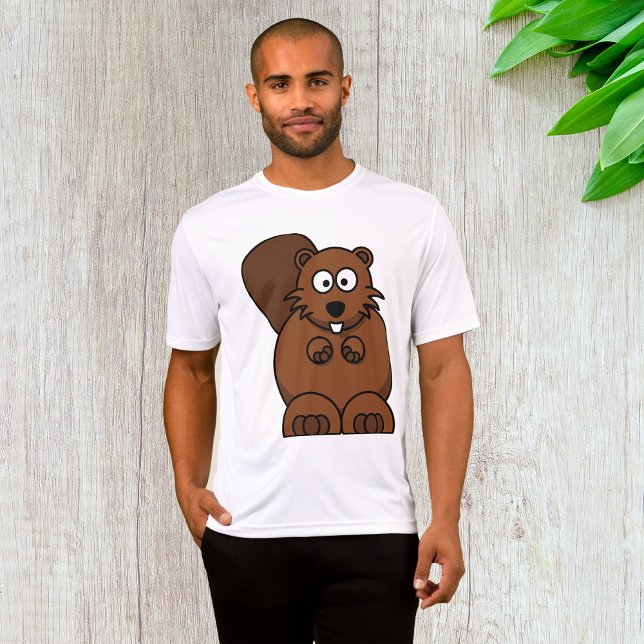 Camiseta Cartoon Bonito — Castor — Floresta Engraçado (Criador carregado)