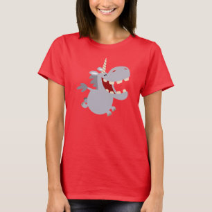 Camiseta Cartoon Bonito de Dentes Unicórnio Mulher Camiset