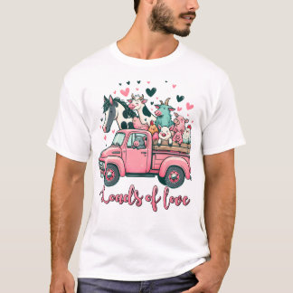 Camiseta Cartoon Bonito Fazenda Inteiro Dia de os namorados