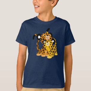 Camiseta Cartoon Bonito Jaguares Apaixonados Camisa-T