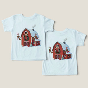 Camiseta Cartoon Bonito Red Barn de Natal - Fazenda Festiva