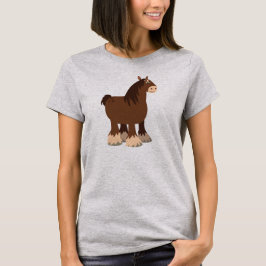 Camiseta Cartoon Bonito Shire Horse Women T Shirt