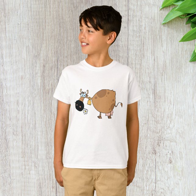 Camiseta Cartoon Brown Cow (Criador carregado)