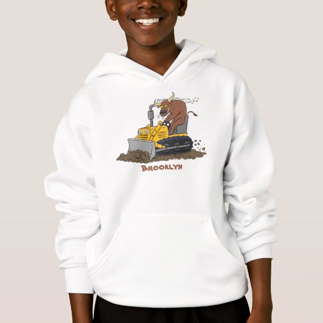 Camiseta Cartoon buldozer engraçado (Frente)