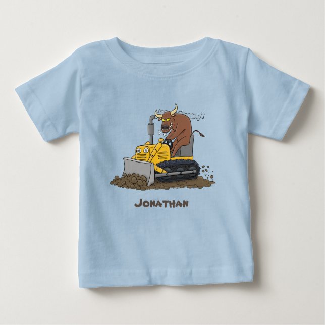 Camiseta Cartoon buldozer engraçado (Frente)