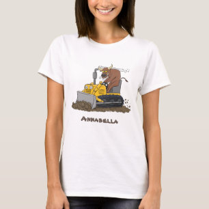 Camiseta Cartoon buldozer engraçado