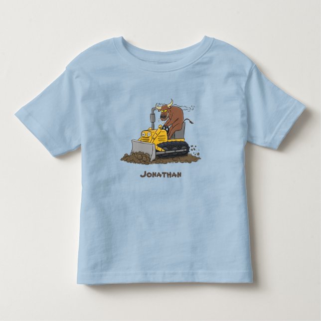 Camiseta Cartoon buldozer engraçado (Frente)