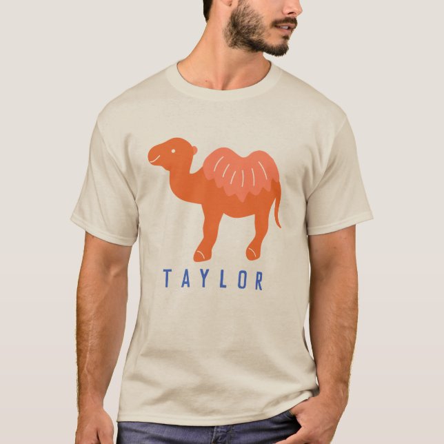 Camiseta Cartoon Camel Orange Bactrian 2 Humps Personalizad (Frente)
