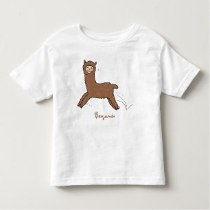 Camiseta Cartoon castanho-branco e bonito