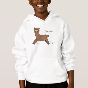 Camiseta Cartoon castanho-branco e bonito
