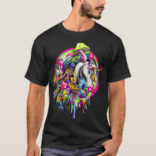 Camiseta Cartoon Cavalo Colorido Fantasia Unicórnio Criança