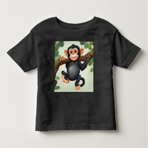 Camiseta Cartoon Chimpanzé Engraçado e Bonito