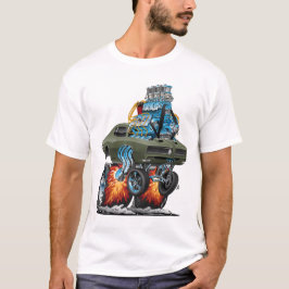 Camiseta Cartoon Clássico Americano Muscle Car Hot Rod