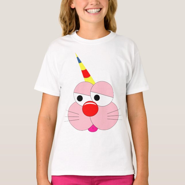 Camiseta Cartoon Coelho Engraçado - Sou um Unicórnio. Legal (Frente)