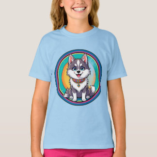 Camiseta Cartoon Colorida Happy Dog