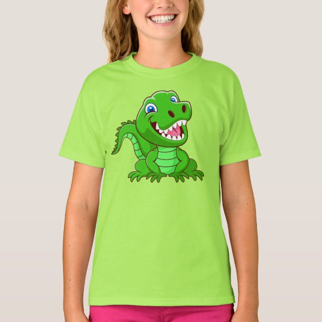 Camiseta Cartoon Crocodilo Sorridente (Frente)