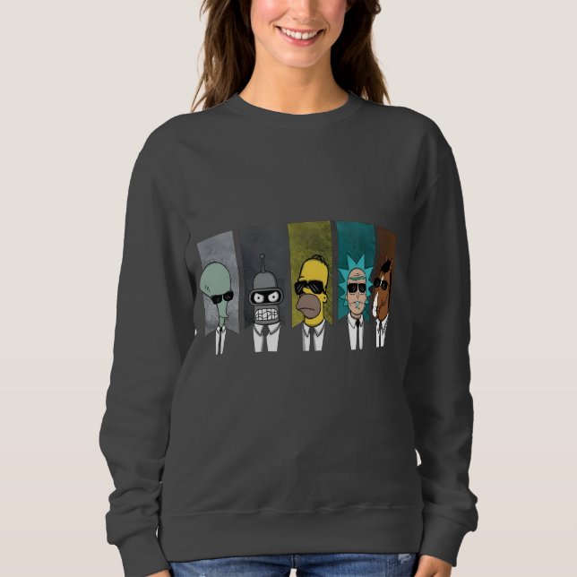 Camiseta Cartoon Crossover Crewneck Sweatshirt - Engraçado  (Frente)