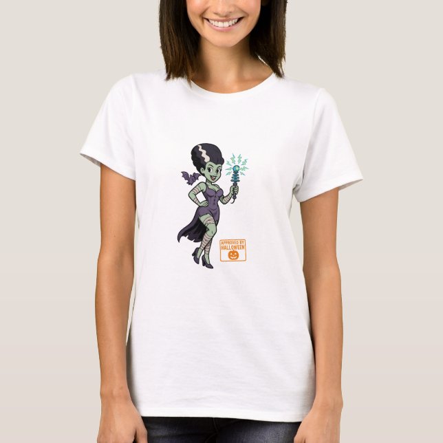 Camiseta Cartoon da Esposa de Frankenstein (Frente)