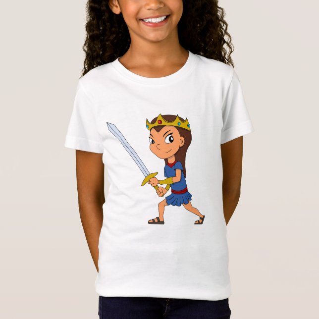 Camiseta Cartoon da princesa do guerreiro (Frente)