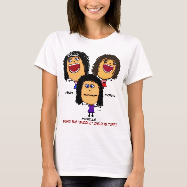 Camiseta Cartoon das Três Irmãs Loucas (Frente)