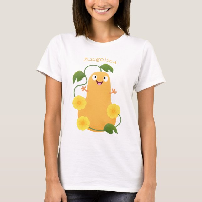 Camiseta Cartoon de abóbora de abóbora-de-bico-branca (Frente)
